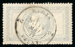 1869, Empire Lauré 5 Francs Violet Gris, Variété Sans - 1863-1870 Napoleone III Con Gli Allori