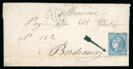 1871, Lettre Pour Bordeaux, Affranchissement Émission - 1870 Bordeaux Printing