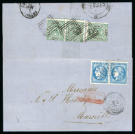 1871, Lettre D'Alexandrie Pour Marseille, Affranchissement - 1870 Bordeaux Printing