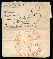 1870, Petite Lettre En Pli Confié à Destination D'Étretat - War 1870