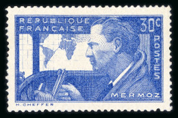 1937, Mermoz N°337, Essai Dentelé En Bleu, Sans Gomme, - Proofs, Unissued, Experimental Vignettes