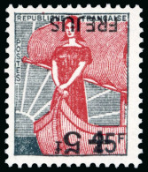 1959, Marianne à La Nef Y&T N°1229b **, Variété Surcharge - 1959-1960 Marianne à La Nef