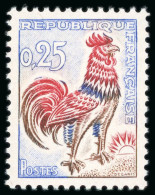 1962-1965, Coq De Decaris Y&T N°1331d, Variété Avec - 1962-1965 Cock Of Decaris