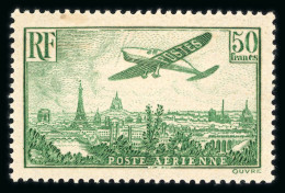 1936, Avion Survolant Paris 50 Francs Vert Y&T PA 14 - 1927-1959 Mint/hinged