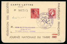 Montluel (Ain): Type Mercure, Mayer N°13m, Sur Carte-lettre - Bevrijding