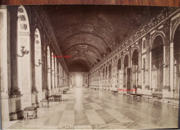 Photo 1890's Palais De Versailles Salle Des Glaces Tirage Albuminé Albumen Print Vintage - Plaatsen