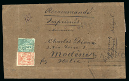 1885, Rarissime Imprimé Recommandé Pour Modène (Italie), - Sage