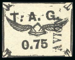 1921, T.A.G., Casque Ailé, Y&T N°4 O, Oblitération - Autres & Non Classés