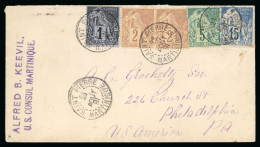 1891, Lettre Pour Philadelphie (USA), Affranchissement - Other & Unclassified