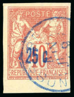 1889, Type Sage, Y&T N°7B O Surcharge 25c Sur 40 Centimes - Sonstige & Ohne Zuordnung