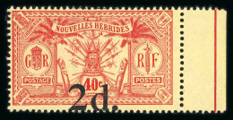 1920, Nouvelle Hébrides, Y&T N°69a **, Variété Surcharge - Non Dentelés, épreuves & Variétés