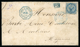 1869, Lettre Pour Ambrières (Mayenne), Affranchissement - Sonstige & Ohne Zuordnung