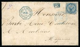 1869, Lettre Pour Ambrières (Mayenne), Affranchissement - Other & Unclassified