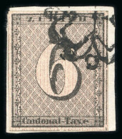 1843, Zürich 6 Rp Mit Senkrechten Deutlichen Untergrundlinien, Type 4 - 1843-1852 Federal & Cantonal Stamps