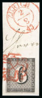 1843, Zürich 6 Rp Mit Senkrechten Deutlichen Untergrundlinien, Type 5 - 1843-1852 Federal & Cantonal Stamps