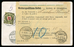 Portomarken Auf Zwei Seltenen Briefen 1901-1902 Aus Dem Ausland Mit Verschiedenen WEITERSPEDITIONS-ZETTEL Formularen - Postage Due