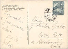 CZECHOSLOVAKIA - PICTURE POSTCARD JOSEF JUNGMANN 1947 HUDLICE / 1278 - Covers & Documents