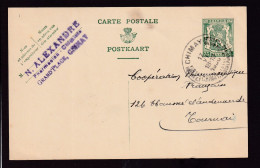 DDEE 866 -- Entier Postal Petit Sceau CHIMAY 1936 Vers TOURNAI - Cachet Privé Alexandre, Pharmacien-Chimiste - Postkarten 1934-1951