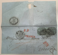 ROMA 1857 Lettera Sa.7  975€ VF>Sardegna, E.Diena (Stato Pontificio Lettre Pontifical States Cover 1852 - Papal States