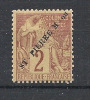 SPM - 1891 - N°YT. 19 - Type Alphée Dubois 2c Brun - Neuf * / MH VF - Neufs