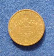 COIN MONACO 2 CENT 2001 STEMMA DEL PRINCIPATO DI MONACO ISSUE 1 ISSUED 373000 - Mónaco