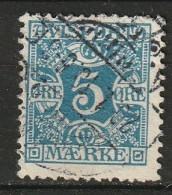 Danmark 1907 Zeitungs Verrechnungsmarken 5 Ore Hellblau WZ 1.  MiNr. 2X - Oficiales