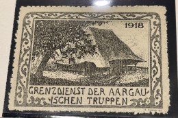 Schweiz Swiss Soldatenmarke  Grenzdienst Der Aargau Inschenken Trippen 1918 Z 20 - Vignettes