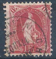 Stehende Helvetia 75D, 1 Fr.karmin  CHIASSO  (Abart)      1903 - Gebraucht