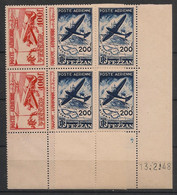 FEZZAN - 1950 - Poste Aérienne PA N°Yv. 4 Et 5 - Blocs De 4 Coin Daté - Neuf Luxe ** / MNH / Postfrisch - Unused Stamps