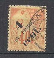 SPM - 1891-92 - N°YT. 44 - Type Alphée Dubois 4c Sur 40c Orange - Oblitéré / Used - Gebruikt