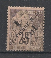 SPM - 1891-92 - N°YT. 37 - Type Alphée Dubois 1c Sur 25c Noir - Neuf * / MH VF - Nuevos