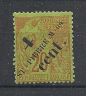 SPM - 1891-92 - N°YT. 41 - Type Alphée Dubois 4c Sur 20c Brique - Neuf * / MH VF - Nuevos