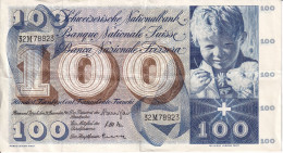 BILLETE DE SUIZA DE 100 FRANCS DEL AÑO 1961  (BANKNOTE) - Svizzera
