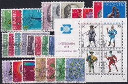 Jahresserie 1974 Schweiz, Michel 1017 - 1045 Alle Mit Einheitlichem ET-Eckstempel - Verzamelingen