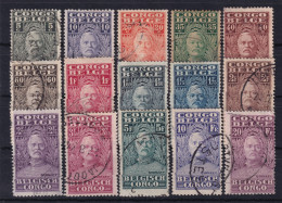 BELGISCH-CONGO 1928 - Canceled - Sc# 115-129 - Complete Set! - Gebruikt