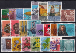 Jahresserie 1975 Schweiz, Michel 1046 - 1068 Alle Mit Einheitlichem ET-Eckstempel - Collections