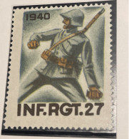 Schweiz Swiss Soldatenmarken  1940 Inf Rgt. 27 Z 23 - Labels