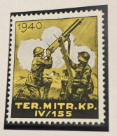 Schweiz Swiss Soldatenmarken  1940 Ter. MITR. KP IV/155 Z 23 - Vignetten