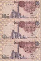 TRIO CORRELATIVO DE EGIPTO DE 1 POUND DEL AÑO 1993 EN CALIDAD EBC (XF)  (BANKNOTE) - Egypte