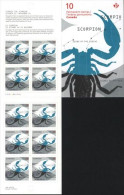 Canada  Unitrade  2456a K 498   2012 Zodiac Carnet  Scorpion - Full Booklets
