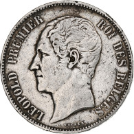 Belgique, Leopold I, 5 Francs, 5 Frank, 1865, Argent, TTB, KM:17 - 5 Francs