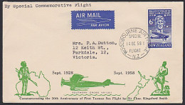 NEW ZEALAND 1958 Kingsford Smith Flight Cover WOODBOURNE AIR FORCE - Airmail