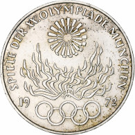 République Fédérale Allemande, 10 Mark, 1972, Munich, SUP, Argent, KM:135 - Otros & Sin Clasificación