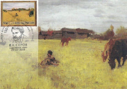 Russia Russie Russland 2015 Serov Painter 150th Anniversary Maxicard - Cartoline Maximum