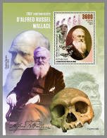 CENTRAL AFRICAN 2023 MNH Alfred Russel Wallace Naturalist S/S - IMPERFORATED – DHQ2344 - Natur