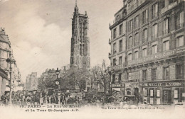 FRANCE - Paris - La Rue De Rivoli Et La Tour Saint Jacques - Animé - Carte Postale Ancienne - Otros Monumentos