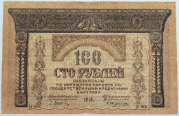 RUSSIA 100 ROUBLES 1918 TRANSCAUCASIAN #alb003 0587 - Russie