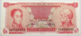 VENEZUELA 5 BOLIVARES 1989 TOP #alb013 0325 - Venezuela
