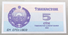 UZBEKISTAN 5 SUM 1992 TOP #alb050 1137 - Usbekistan