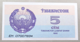 UZBEKISTAN 5 SUM 1992 TOP #alb050 1127 - Uzbekistan